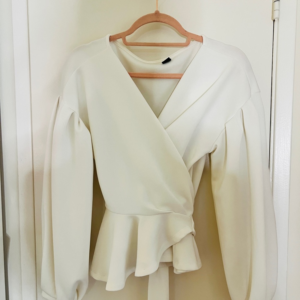 Elegant White Wrap Top